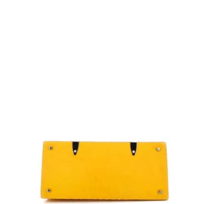 Pre-owned Goyard  Goyard Saigon Top Handle Bag Coated Canvas With Leather Mm In Yellow