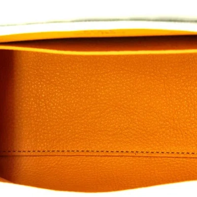 Pre-owned Goyard  Goyard Saigon Top Handle Bag Coated Canvas With Leather Mini In White