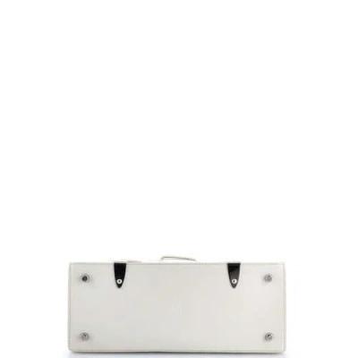 Pre-owned Goyard  Goyard Saigon Top Handle Bag Coated Canvas With Leather Pm In White