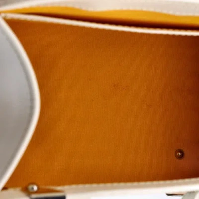 Pre-owned Goyard  Goyard Saigon Top Handle Bag Coated Canvas With Leather Pm In White