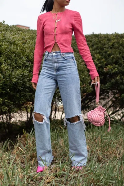 Fini Knurly Handbag In Purple