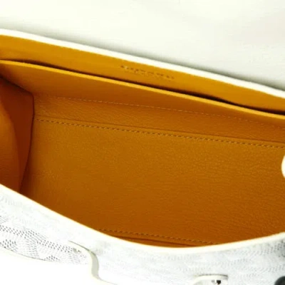 Pre-owned Goyard  Goyard Saigon Top Handle Bag Coated Canvas With Leather Mini In Neutral