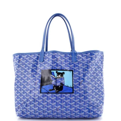 Pre-owned Goyard  Goyard Artois Tote Printed Coated Canvas Pm In Blue