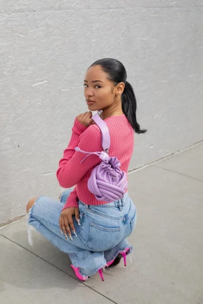 Fini Knurly Handbag In Purple