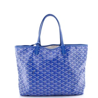 Pre-owned Goyard  Goyard Artois Tote Printed Coated Canvas Pm In Blue