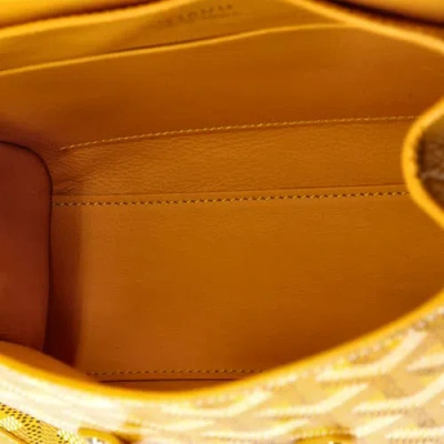 Pre-owned Goyard  Goyard Saigon Top Handle Bag Coated Canvas With Leather Mini In Yellow