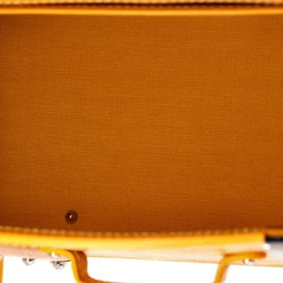 Pre-owned Goyard  Goyard Structured Saigon Top Handle Bag Coated Canvas With Leather Mini In Yellow