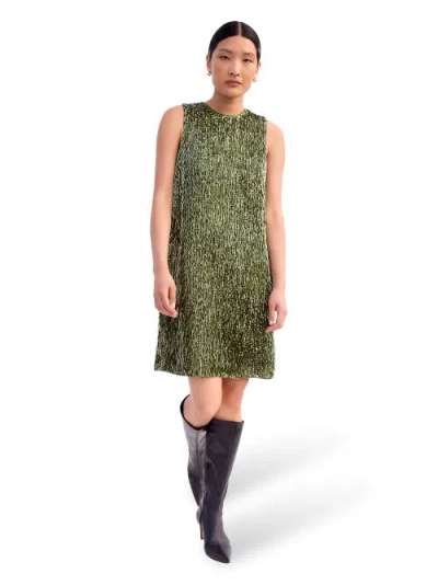 Ro&zo Nina Drop Sequin Shift Dress In Green
