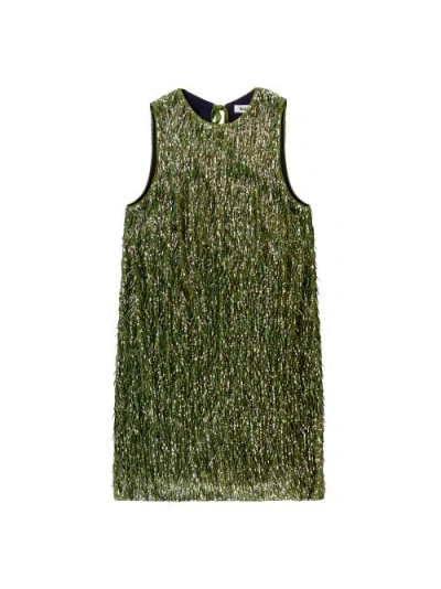 Ro&zo Nina Drop Sequin Shift Dress In Green