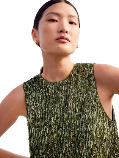 Ro&zo Nina Drop Sequin Shift Dress In Green
