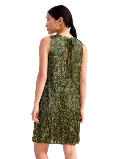 Ro&zo Nina Drop Sequin Shift Dress In Green