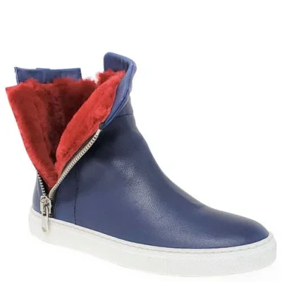 Madison Maison Leather Double Zip Shearling Boot In Multi