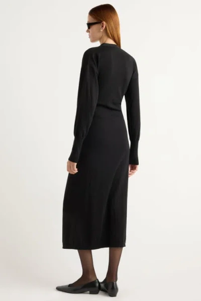 Modern Citizen Linden Front-wrap Sweater Dress In Black