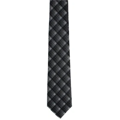 Trafalgar Falcon Grey And Silver Micro Square Business Silk Necktie In Brown