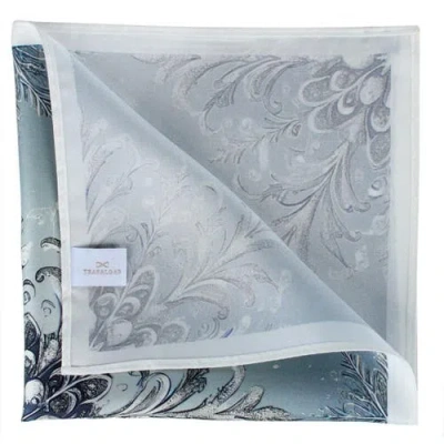 Trafalgar Clarence The Classy Snowflake Silk Holiday 12x12 Pocket Square In Blue