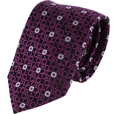 Trafalgar Basil Bubble Floral Business Novelty Silk Necktie In Purple