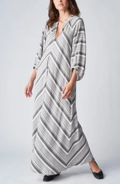 Ocean + Main Ocean+main Striped Maxi Dress In Multi