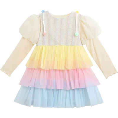 Mimi Tutu Pastel Pom-pom Tulle Dress In Multi