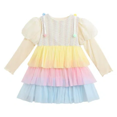 Mimi Tutu Pastel Pom-pom Tulle Dress In Multi