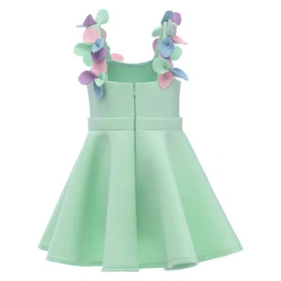 Mimi Tutu Lila Blossom Floral-appliqué Dress In Green