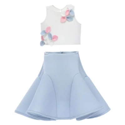 Mimi Tutu Blossom Floral-appliqué Skirt Set In Multi