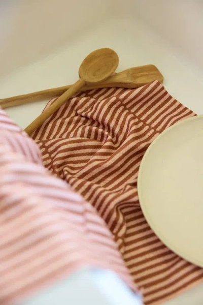 Geometry Kitchen Tea Towel Set In Orange