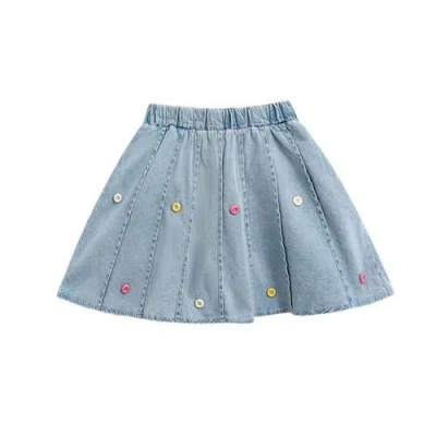 Mimi Tutu Multicolor Skort Cardigan Set In Blue