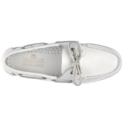 Sebago Dockside Portland Boat Shoes In White