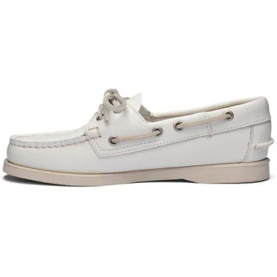 Sebago Dockside Portland Boat Shoes In White