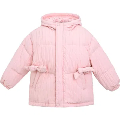 Mimi Tutu Bow Quilted Puffer Jacket In Pink