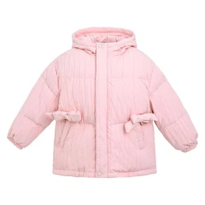Mimi Tutu Bow Quilted Puffer Jacket In Pink