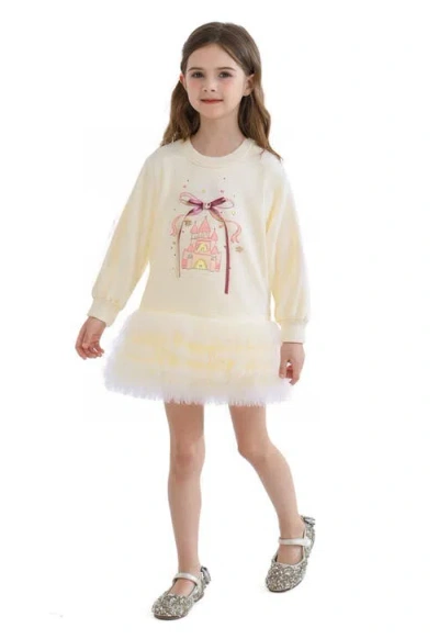 Mimi Tutu Ruffle Ribbon Dress In Sand
