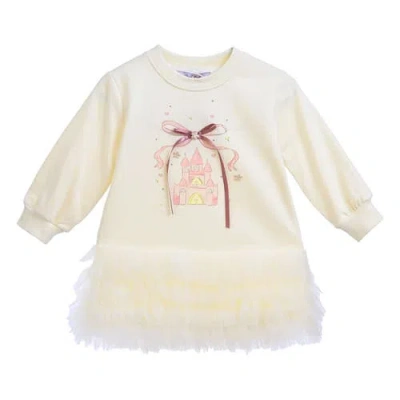 Mimi Tutu Ruffle Ribbon Dress In Sand
