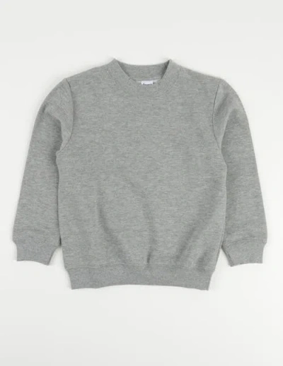 Leveret Kids Pullover Sweatshirt, Long Sleeve, Solid Colors In Gray