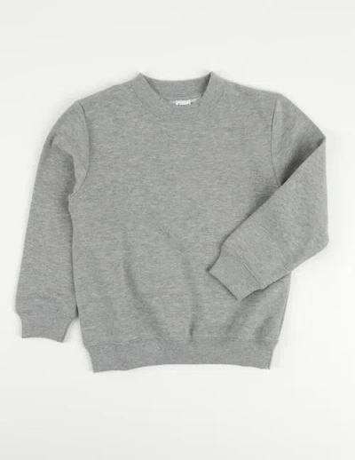 Leveret Kids Pullover Sweatshirt, Long Sleeve, Solid Colors In Gray
