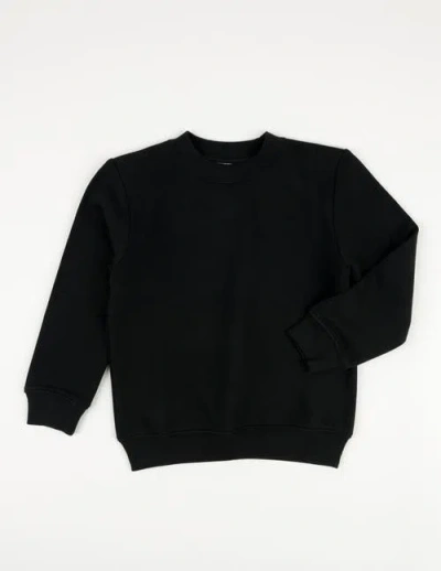Leveret Kids Pullover Sweatshirt, Long Sleeve, Solid Colors In Black