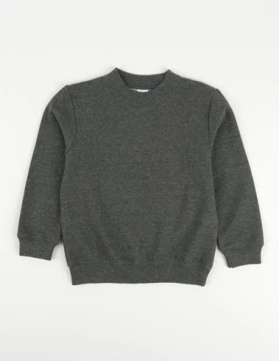 Leveret Kids Pullover Sweatshirt, Long Sleeve, Solid Colors In Gray