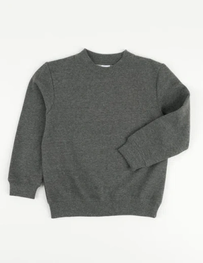 Leveret Kids Pullover Sweatshirt, Long Sleeve, Solid Colors In Gray