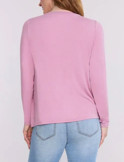 Motherhood Maternity Crewneck Long Sleeve Draped Nursing Tee In Pink
