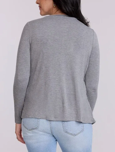 Motherhood Maternity Crewneck Long Sleeve Draped Nursing Tee In Gray