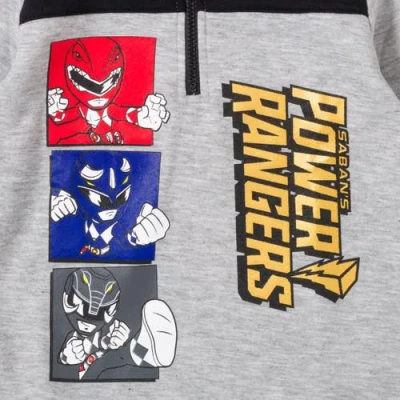 Power Rangers Half Zip Hoodie In Gray