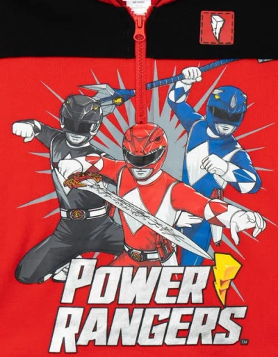 Power Rangers Half Zip Hoodie In Red