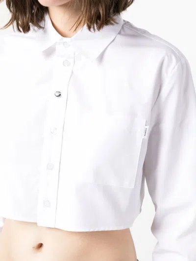 Coperni Women Cotton Cropped Shirt In White