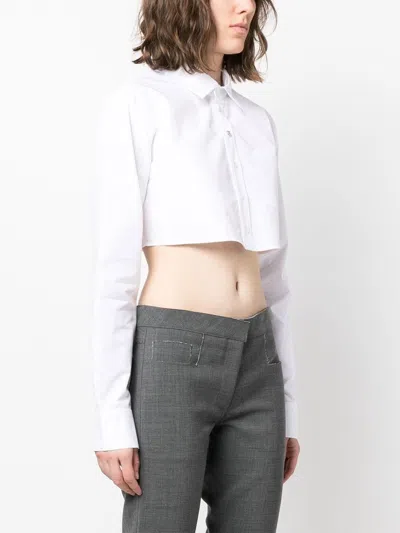 Coperni Women Cotton Cropped Shirt In White