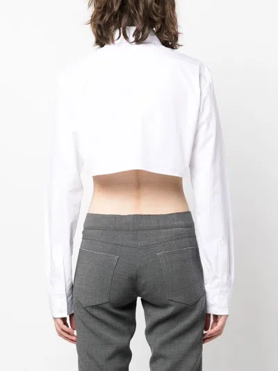 Coperni Women Cotton Cropped Shirt In White