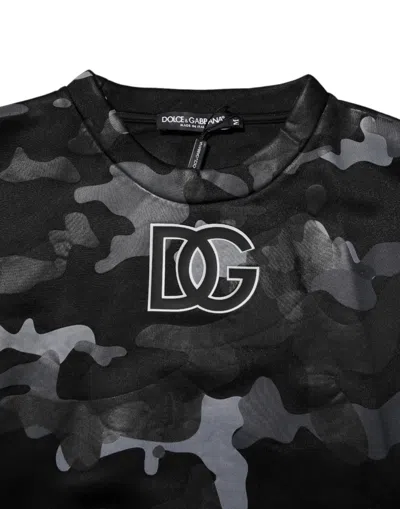 Pre-owned Dolce & Gabbana Black Camouflage Pullover Sweatshirt Men's Sweater ()