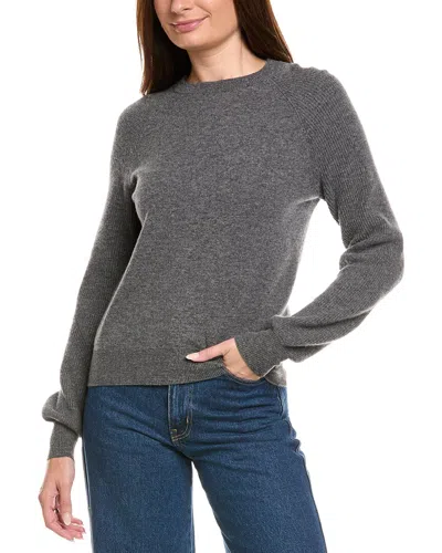 Kier + J Ribbed Turtleneck Wool & Cashmere-blend Sweater In Gray