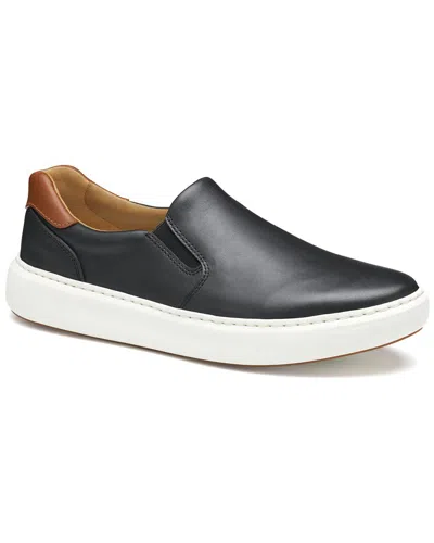 Johnston & Murphy Anders Slip-on Leather Sneaker In Black