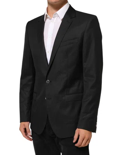Dolce & Gabbana Black Single Breasted Men Coat Martini Men's Blazer In Black