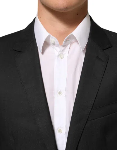 Dolce & Gabbana Black Single Breasted Men Coat Martini Men's Blazer In Black